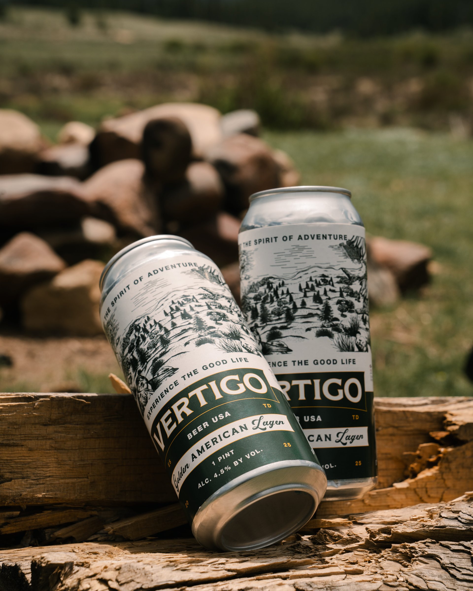 Mountain peak view from adventurer's perspective